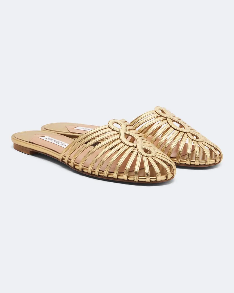 Aquazzura Sandali Sweet Surrender in pelle metallizzata Oro