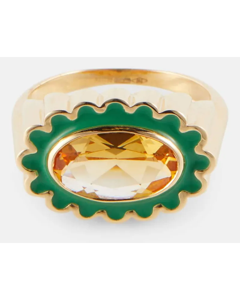 Aliita Anello Margarita Citrino in oro giallo 18kt Multicolore