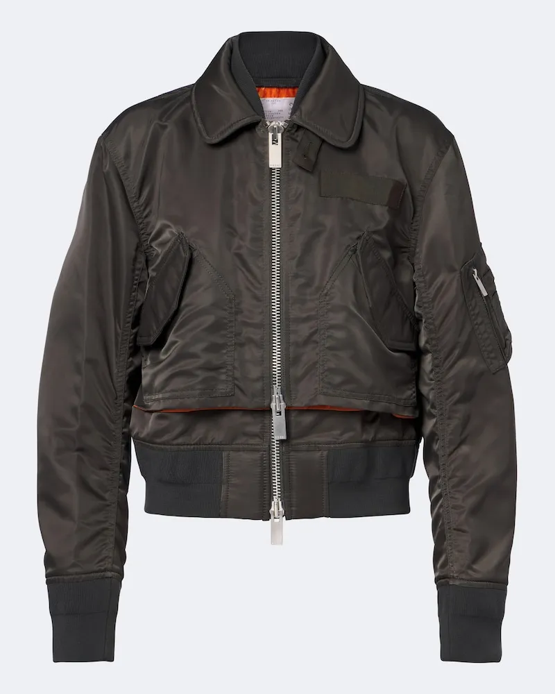Sacai Giacca bomber in tessuto tecnico Verde