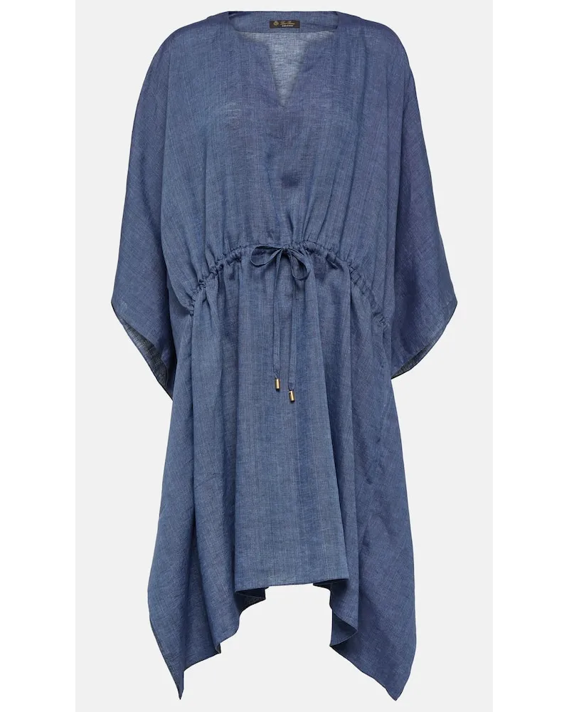 Loro Piana Caftano in lino Blu