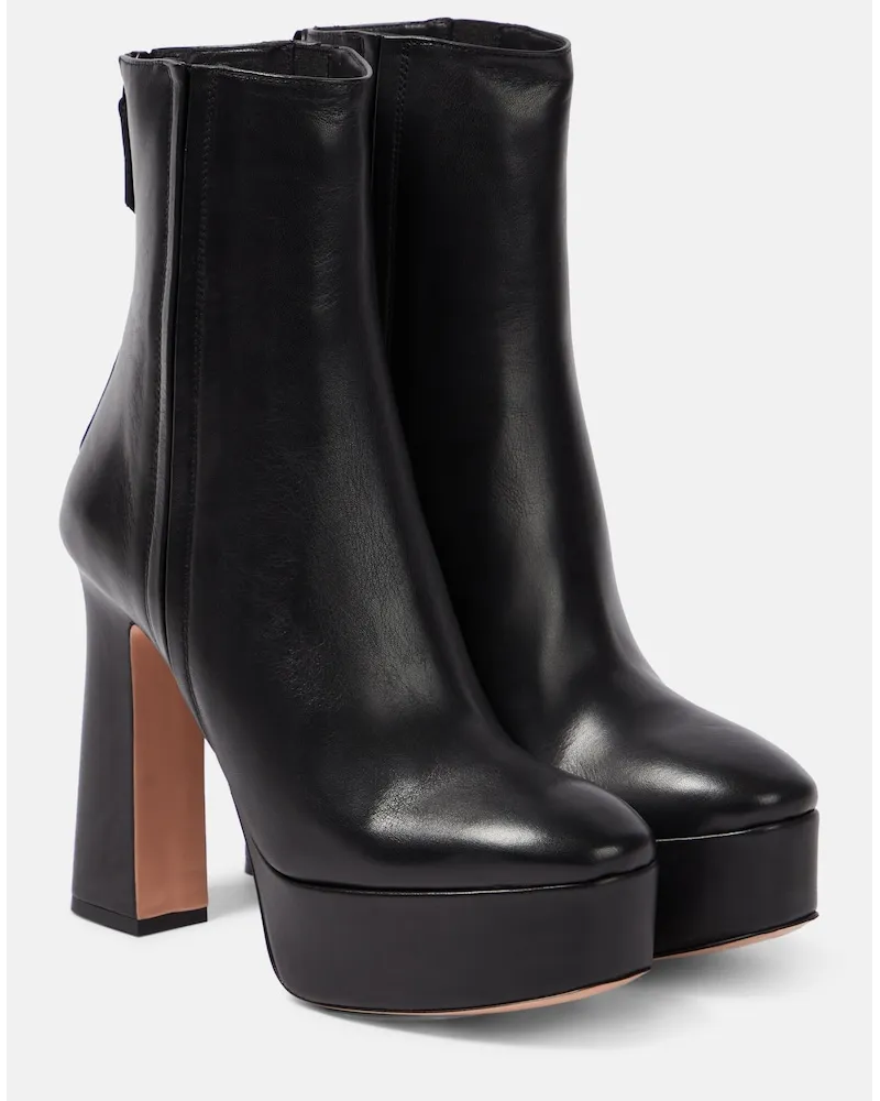 Aquazzura Stivaletti con plateau Groove in pelle Nero