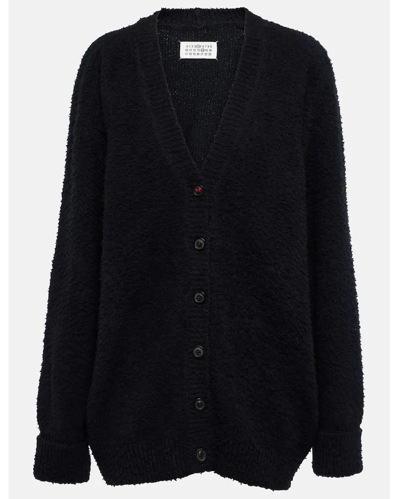 Maison Margiela Cardigan oversize in misto cotone Nero