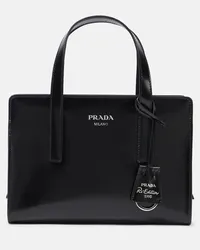 Prada Borsa in vernice con logo Nero