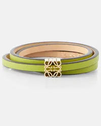 Loewe Bracciale Twist Anagram in pelle Marrone