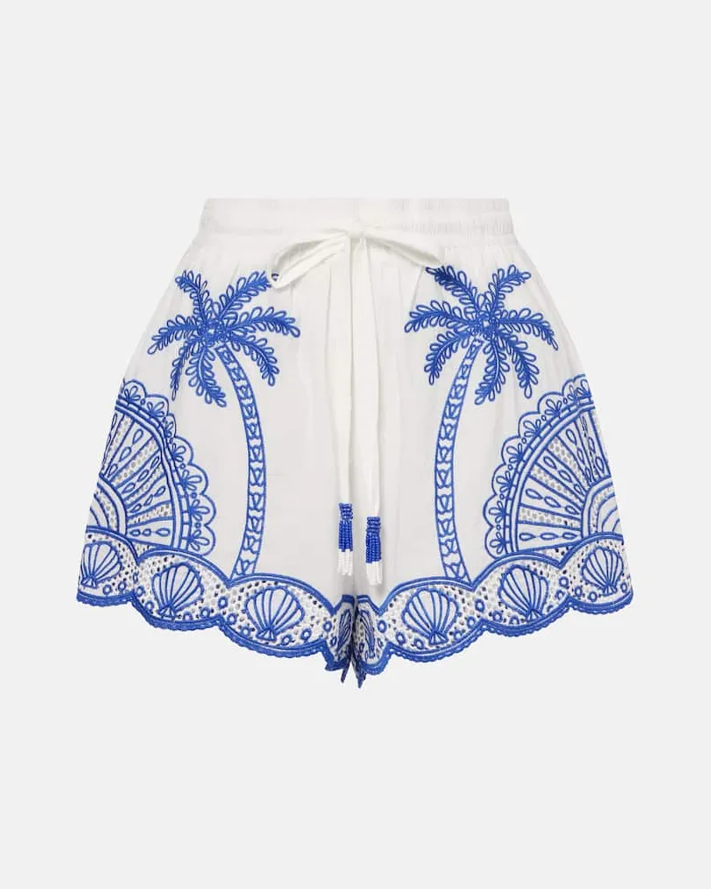 FARM Rio Shorts Palm Trees in cotone Bianco