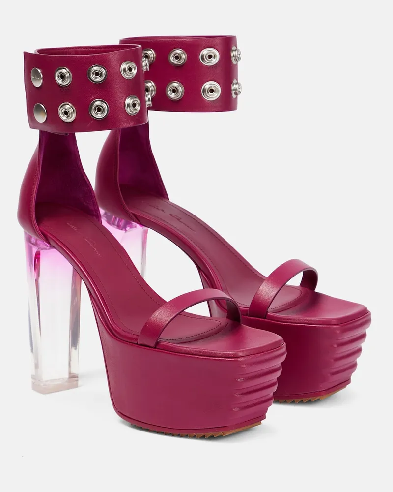 Rick Owens Sandali con plateau Minimal in pelle Rosa