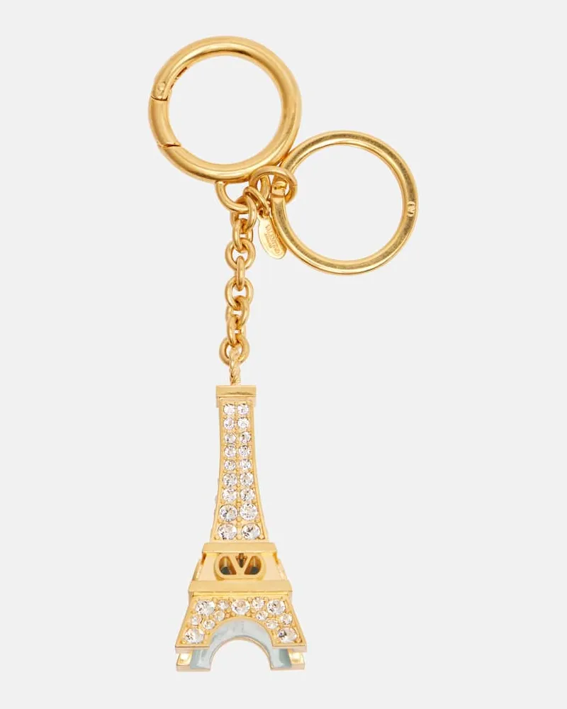 Valentino Garavani Portachiavi VLogo Signature con la Torre Eiffel Oro