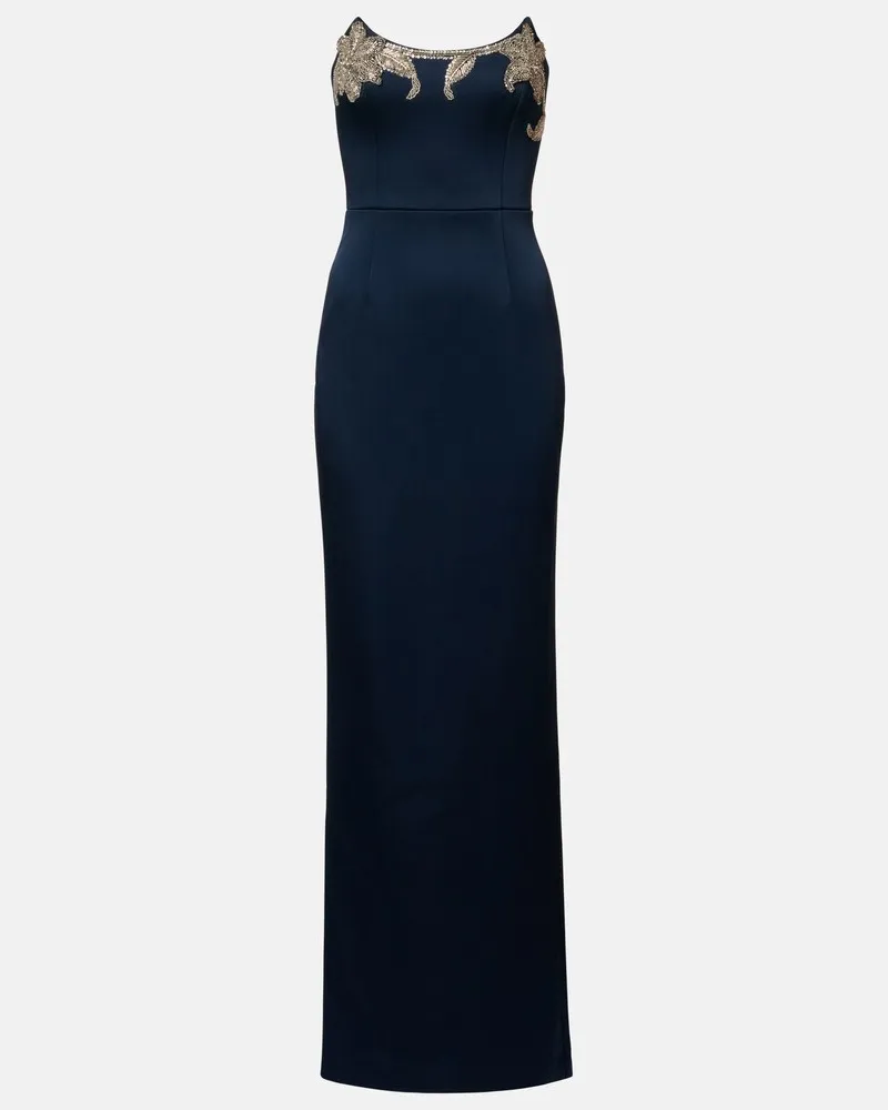 Rebecca Vallance Abito lungo bustier Lessa in raso Blu