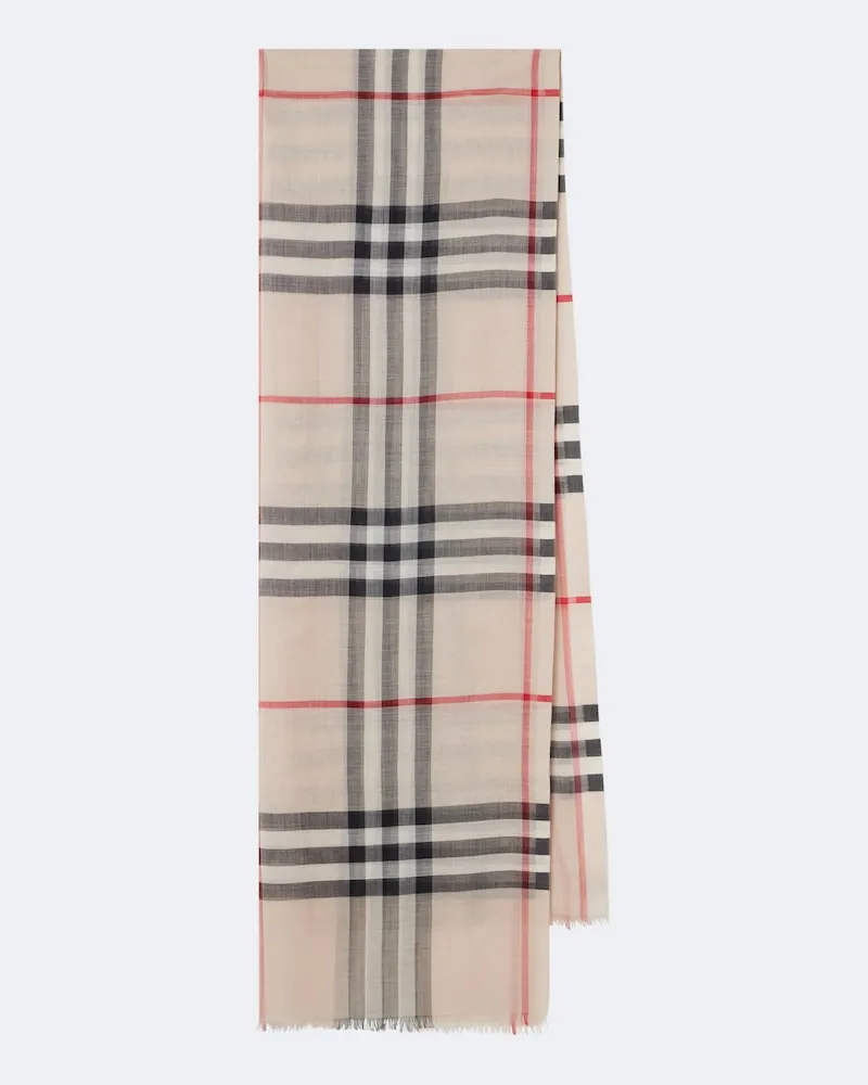 Burberry Sciarpa Check in lana e seta Multicolore