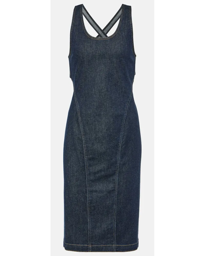 Alaïa AlaÃ¯a Abito midi di jeans Blu