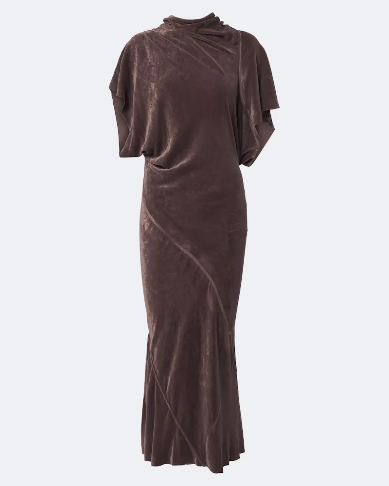Rick Owens Abito midi Seb in velluto Marrone