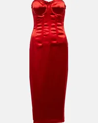 Dolce & Gabbana Abito bustier in raso Rosso