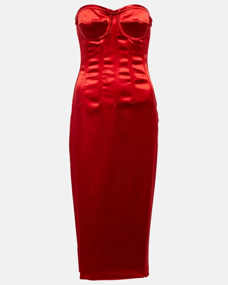 Dolce & Gabbana Abito bustier in raso Rosso