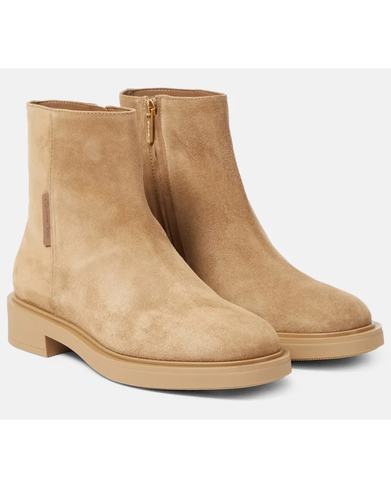 Gianvito Rossi Stivaletti Lexington in suede Beige