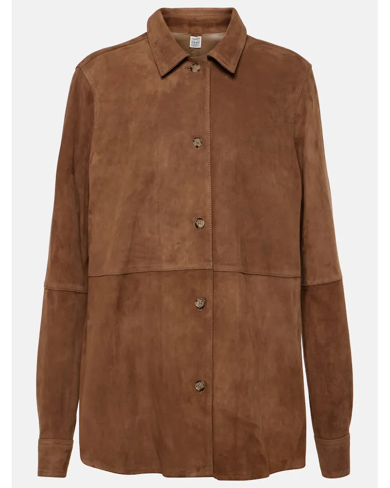 Totême Camicia in suede Marrone