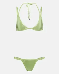 ATTICO Top bikini con scollo all’americana Verde