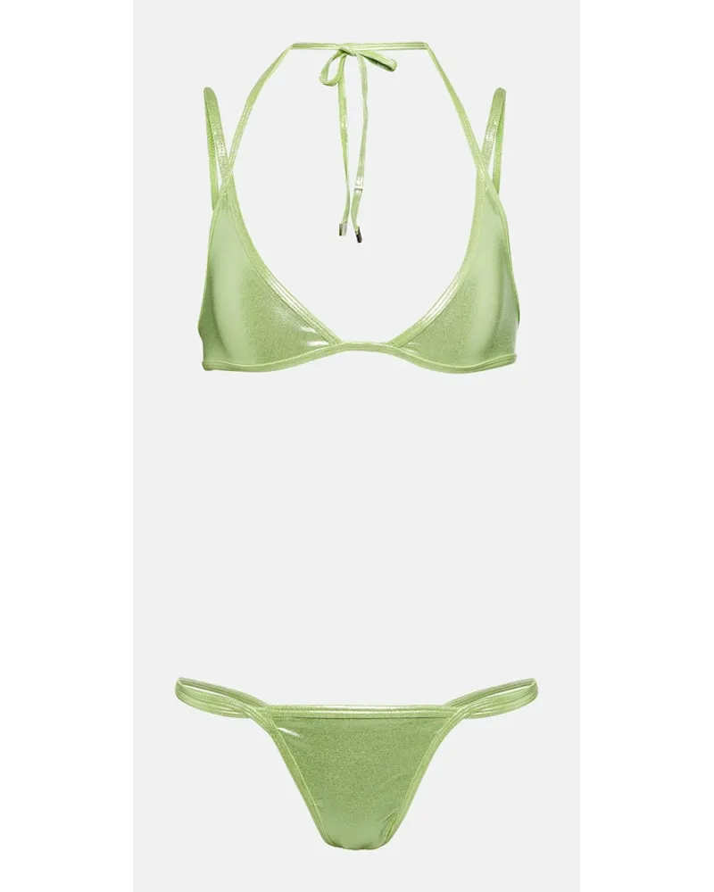 ATTICO Top bikini con scollo allâamericana Verde
