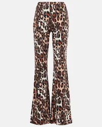 Diane von Furstenberg Pantaloni flared Brooklyn con stampa Marrone