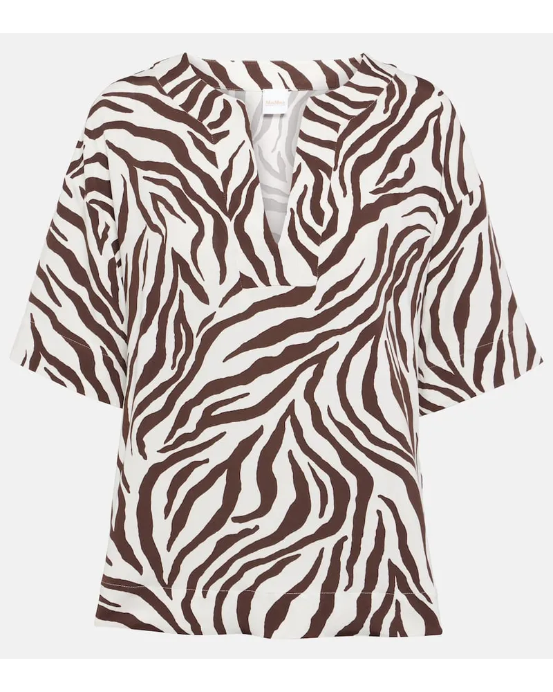Max Mara Top Siberia in jersey con stampa Multicolore