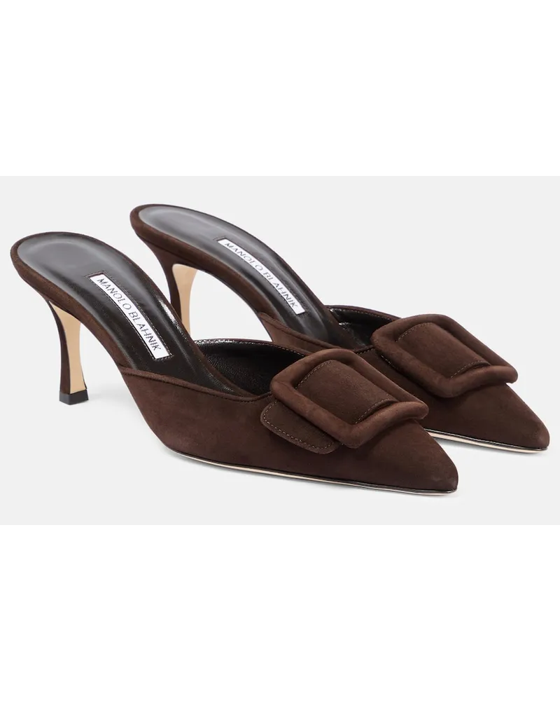 Manolo Blahnik Mules Maysale 70 in suede Neutro