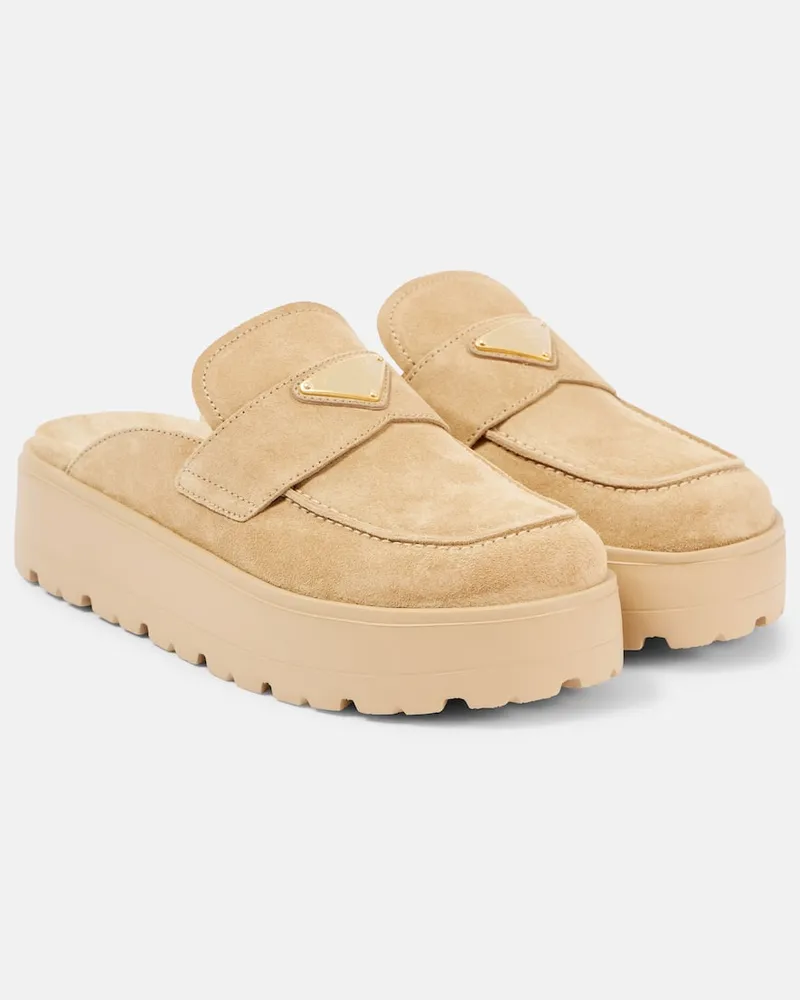 Prada Mules in suede Beige