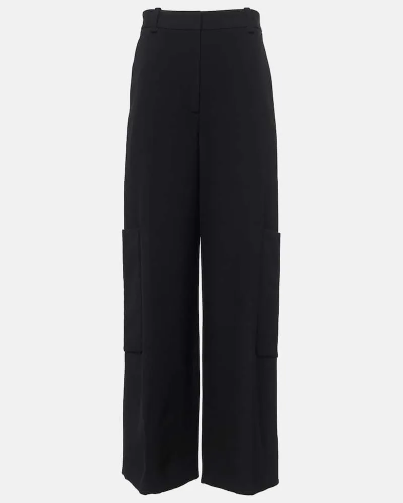 KHAITE Pantaloni regular Caiton Nero