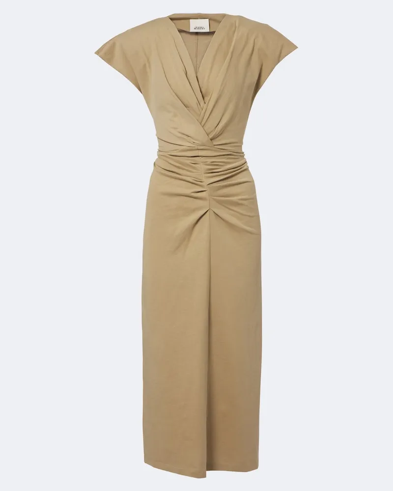 Isabel Marant Abito midi Nadra in jersey di cotone Beige
