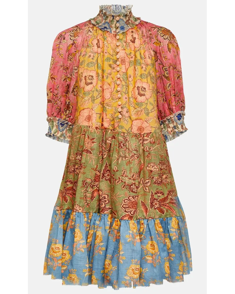 Zimmermann Miniabito Junie in cotone con stampa Multicolore