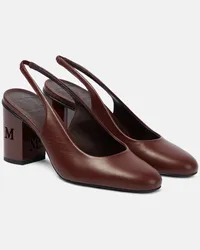 Max Mara Pumps slingback Damiersli in pelle Marrone