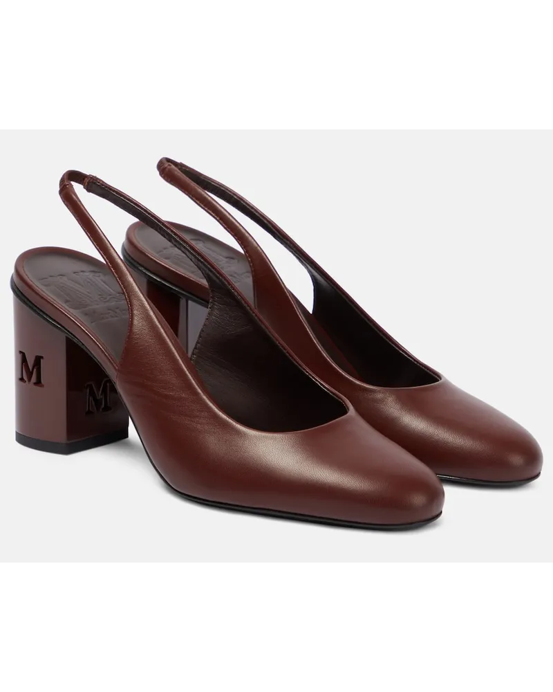 Max Mara Pumps slingback Damiersli in pelle Marrone