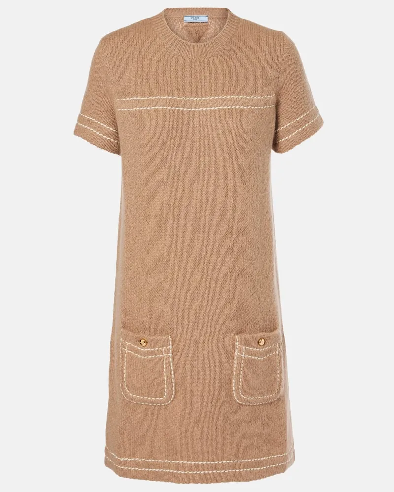 Prada Abito corto in cashmere Beige