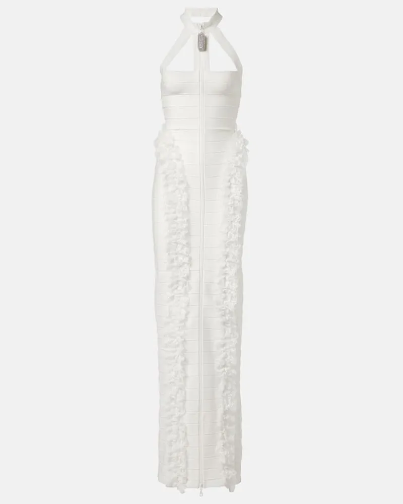 Self-Portrait x Christopher Kane - Abito lungo con pizzo Bianco