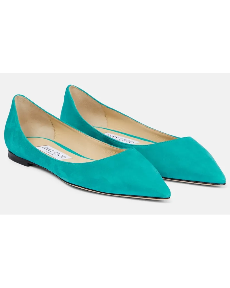 Jimmy Choo Ballerine Love in suede Grigio
