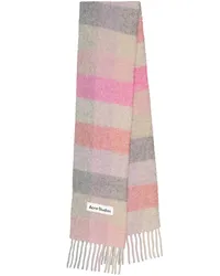 Acne Studios Sciarpa a quadri in alpaca, lana e mohair Rosa