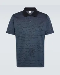 Berluti Polo Scritto in cotone piqué Blu