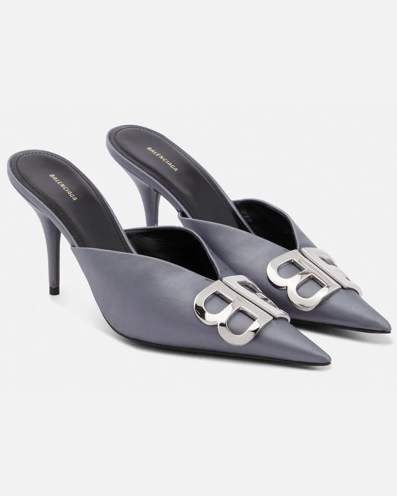 Balenciaga Mules BB in raso Grigio