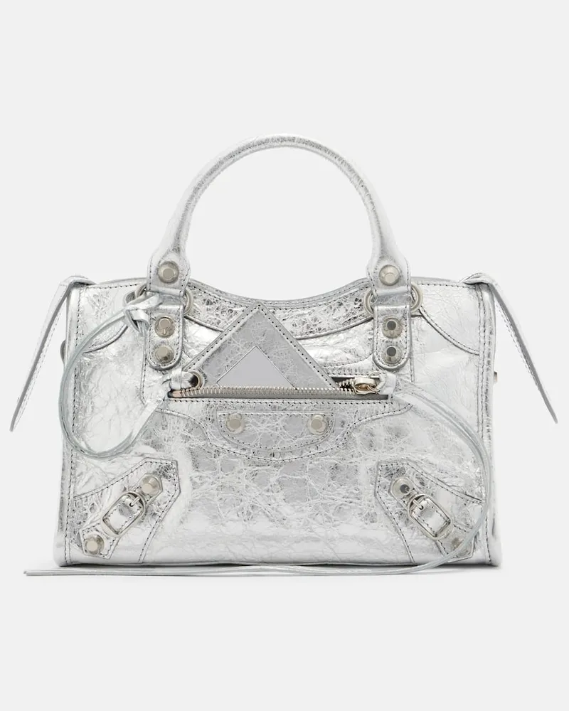Balenciaga Borsa Le City Small in pelle metallizzata Argento
