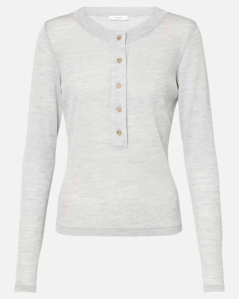 Vince Top Henley in lana Grigio