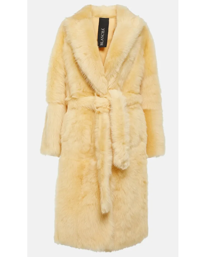 BLANCHA Cappotto in shearling Beige