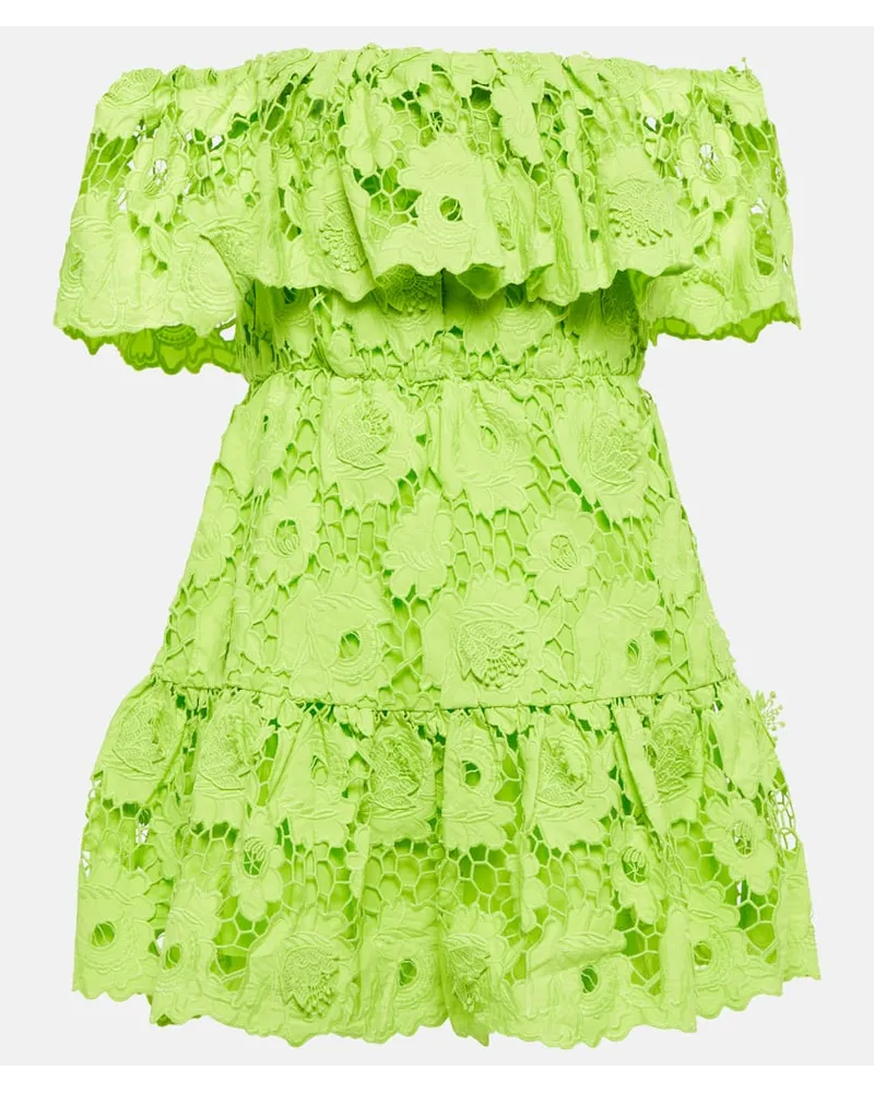 Self-Portrait Miniabito in cotone Verde