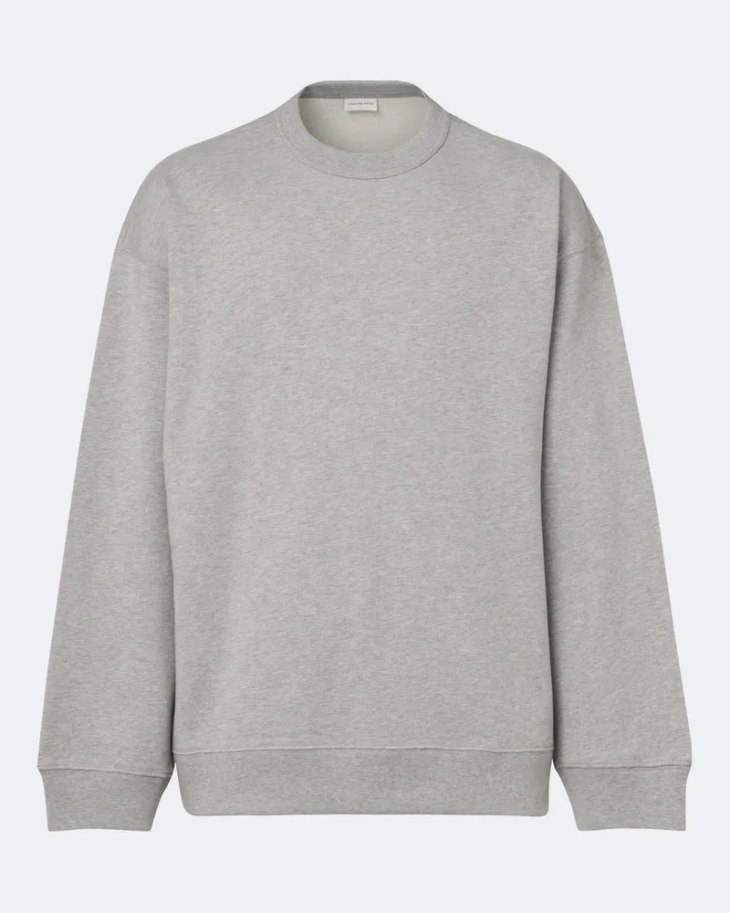 Dries van Noten Felpa in jersey di cotone Grigio