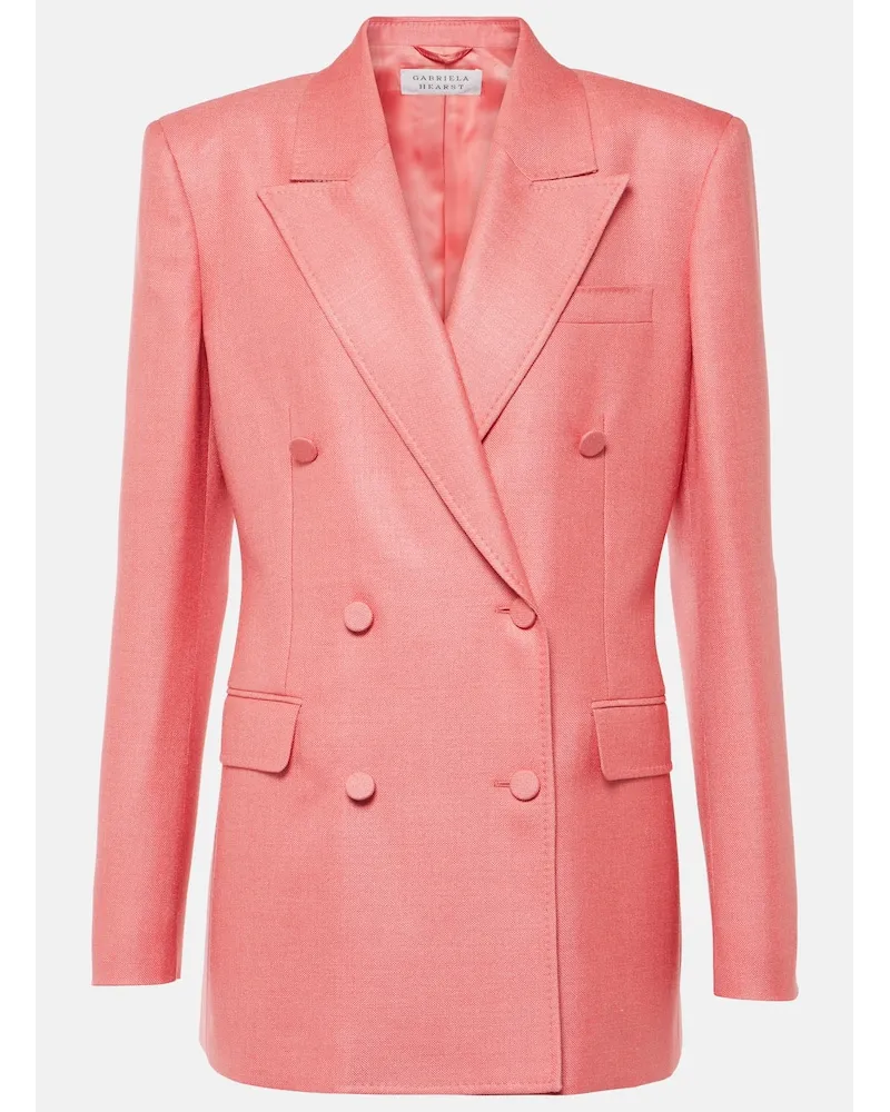 Gabriela Hearst Blazer Gavin in seta e lana Rosa