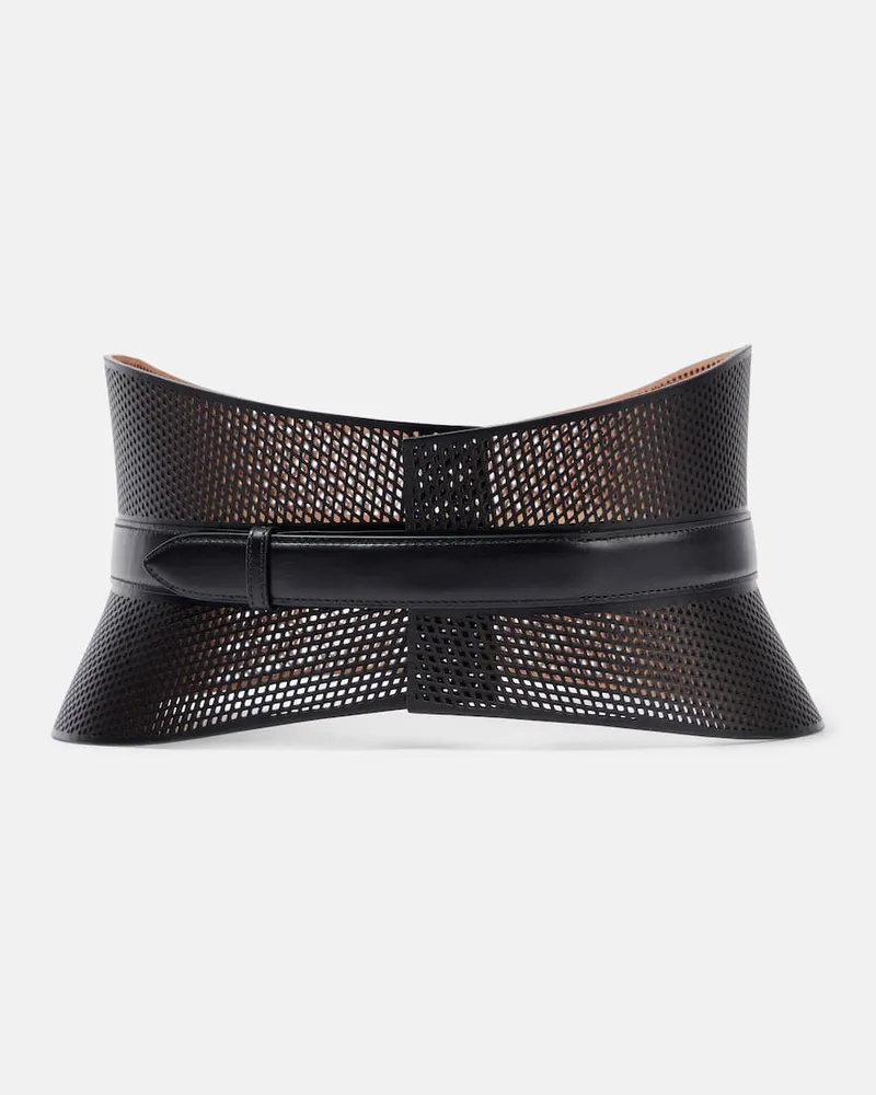 Alaïa AlaÃ¯a Cintura Neo Bustier in pelle Nero