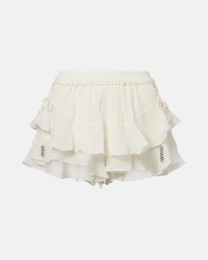 Isabel Marant Minigonna Geisa in seta a balze Bianco