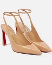 Christian Louboutin Pumps slingback Condora 85 in pelle Marrone