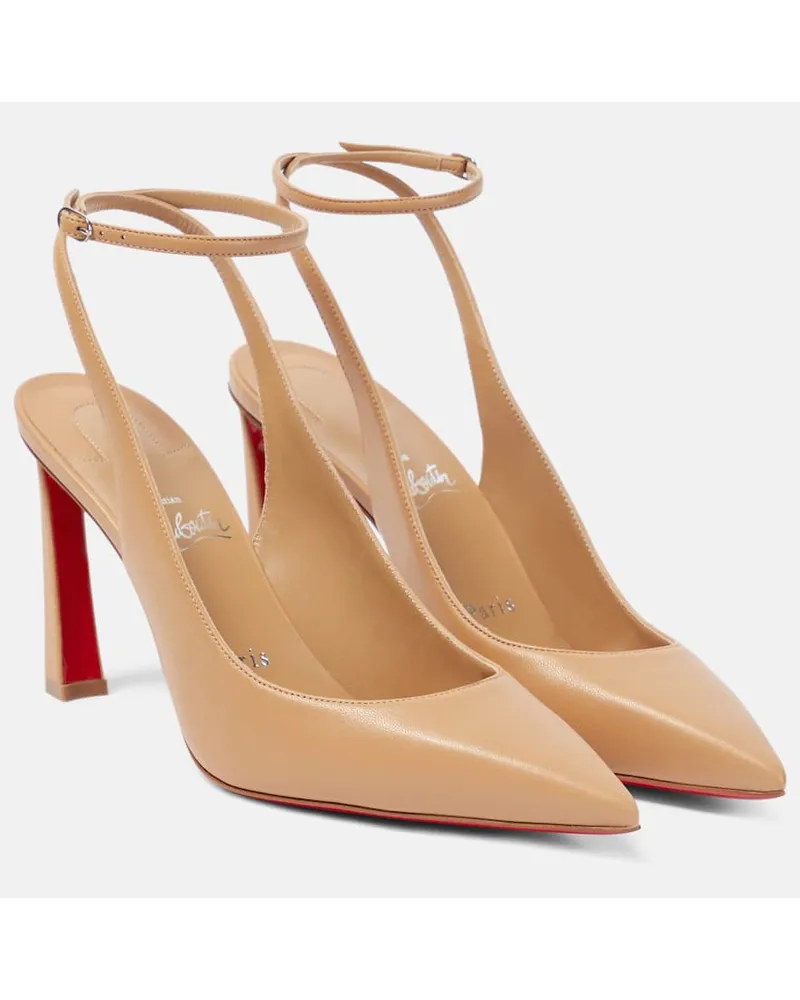 Christian Louboutin Pumps slingback Condora 85 in pelle Marrone