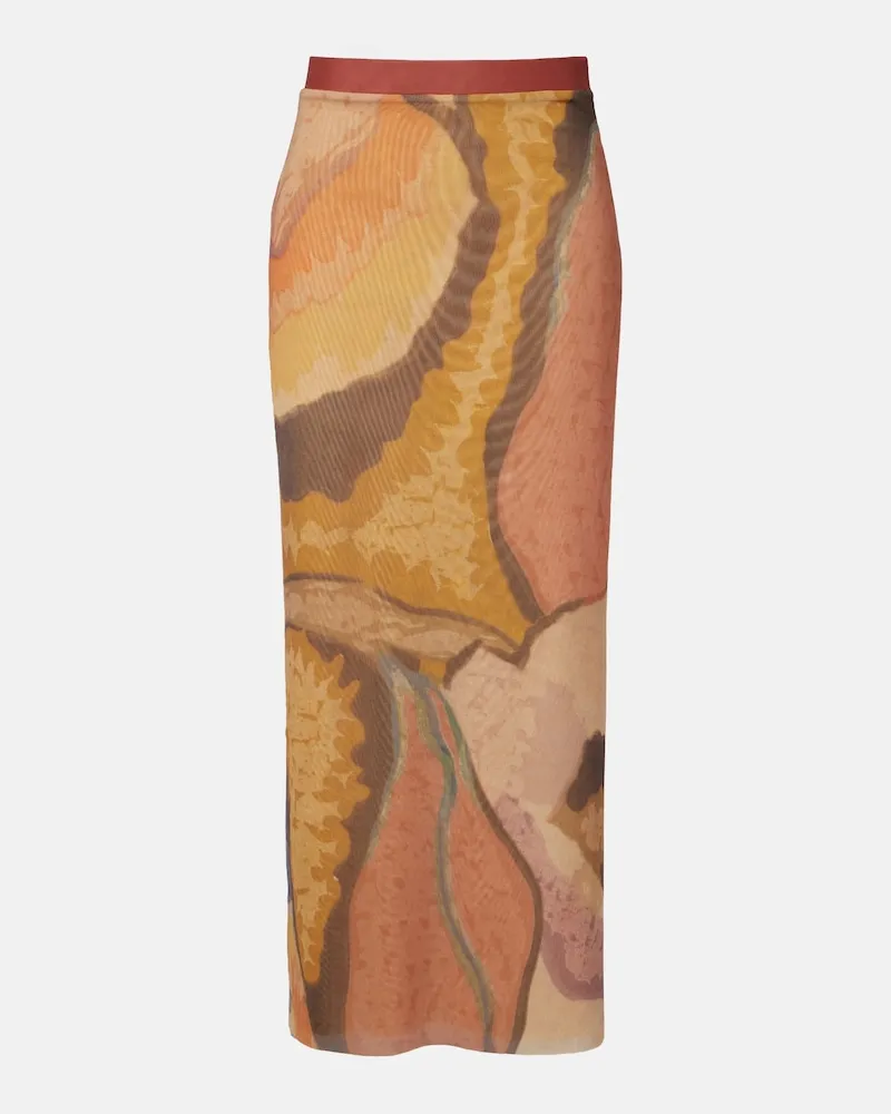 SIR Gonna lunga in mesh con stampa Multicolore