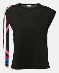 Emilio Pucci Top in jersey di cotone Nero