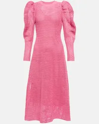 Ulla Johnson Abito midi Marlena in maglia Rosa