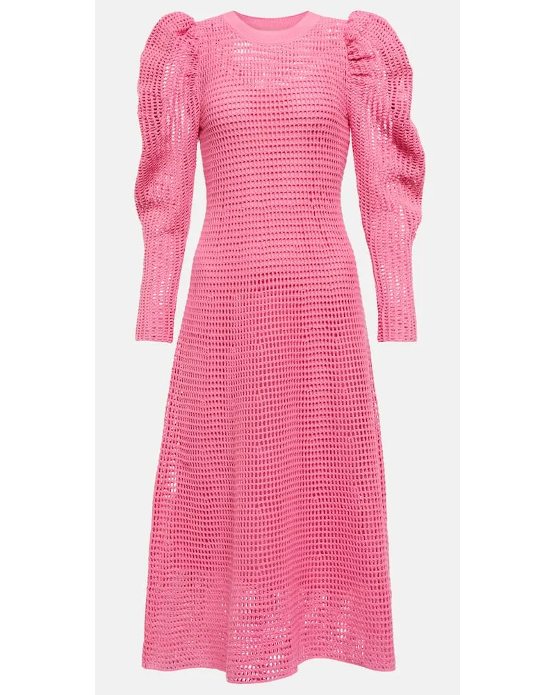 Ulla Johnson Abito midi Marlena in maglia Rosa